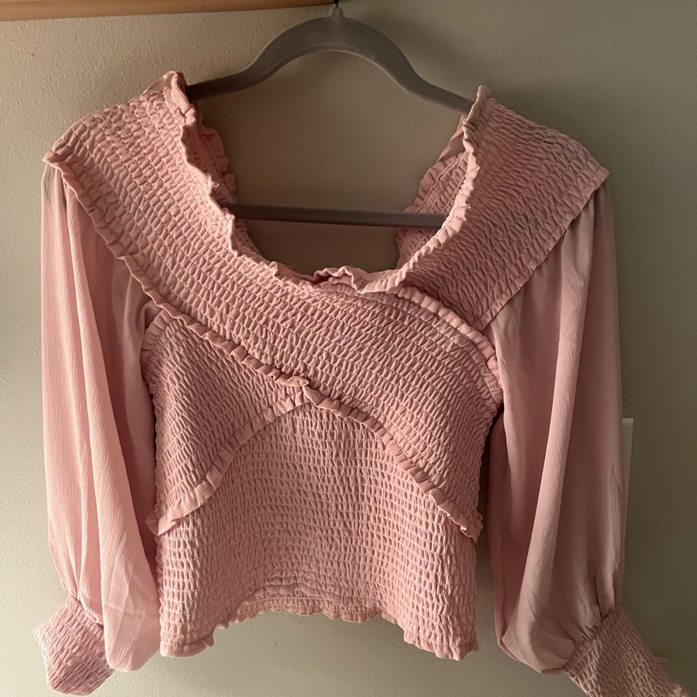 Super down long sleeve blouse